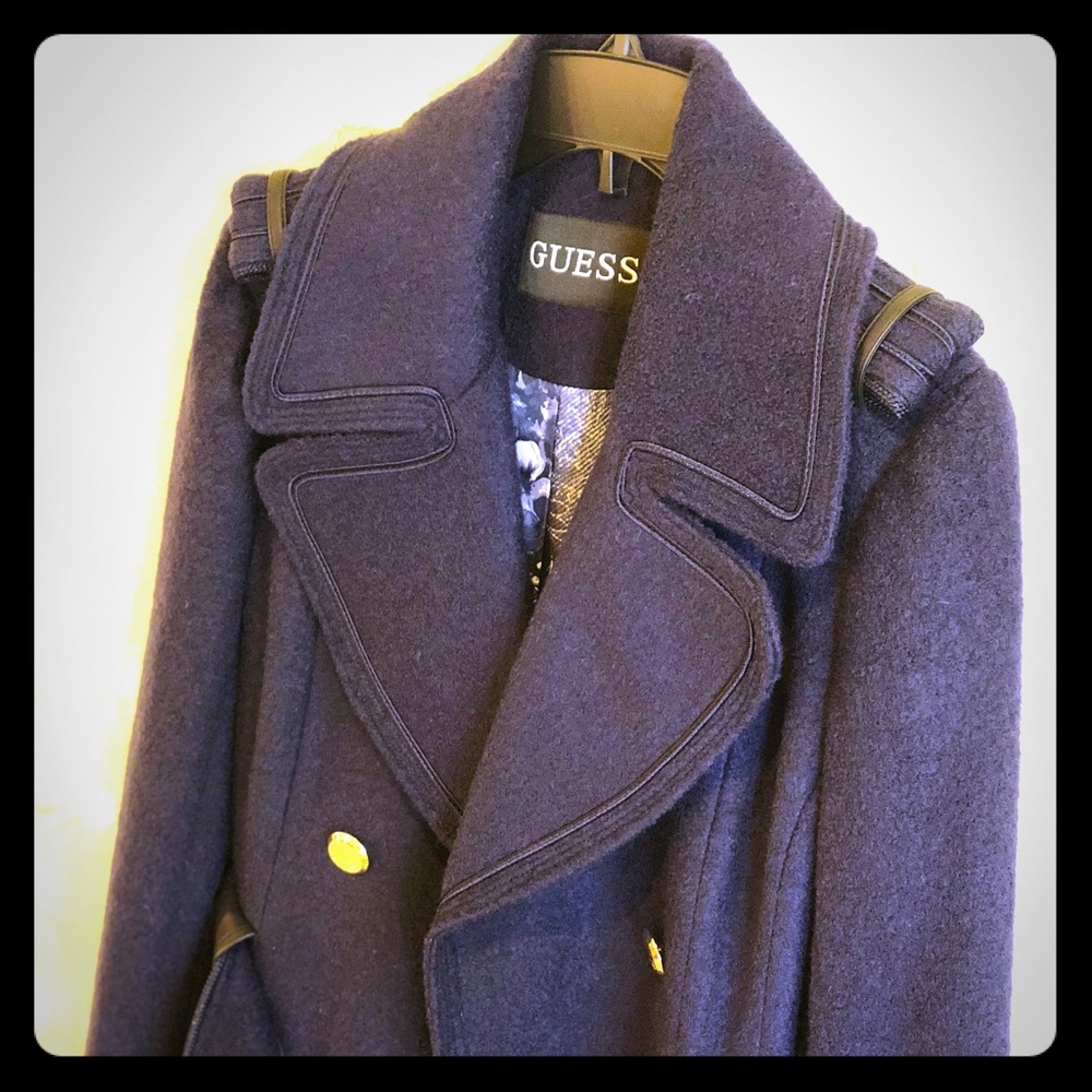 GUESS Military Wool Blend Coat